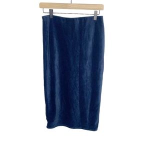 Cooperative corduroy velour midi skirt midnight blue